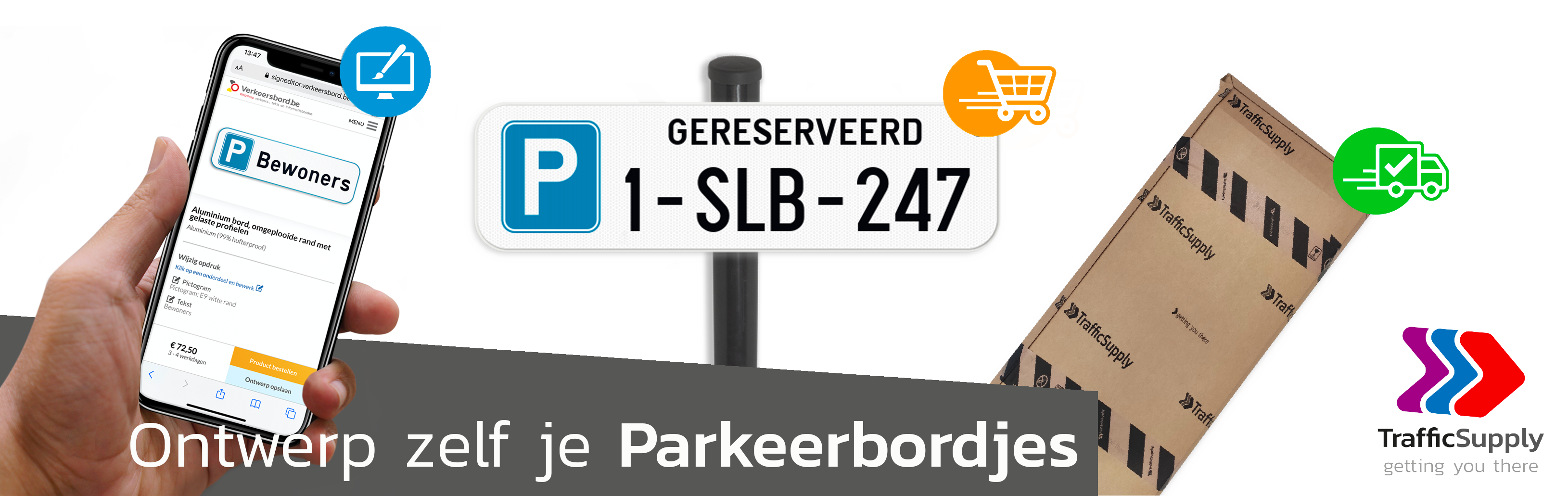 Parkeerplaatsborden zelf ontwerpen